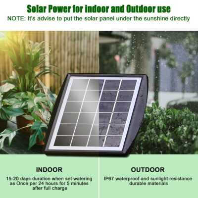 Solar Automatic Drip Irrigation Kit System, JIYANG Solar Powered Auto Easy DIY Watering Device Supported Pots Plants, 6 Timing Modes with Anti-Siphoning Device (Supported 10 Pots, 6Timing Modes) - Image 3