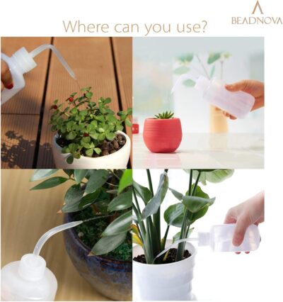 BEADNOVA Squeeze Bottle Plant Watering Bottle 250ml 8oz Small Wash Bottle Squeeze Plastic Small Watering Can for Indoor Plants Succulent Watering Can (1pc) - Image 4