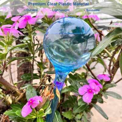 10pcs Plant Watering Globes, Plastic Plant Automatic Water Bulbs Flower Self Feeder Balls Irrigation Device Auto Waterer Planter Insert Stakes for Indoor Outdoor Garden Potted While Away on Vacation - Image 3