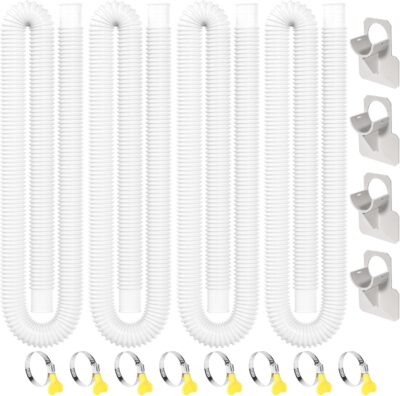 Pool Hoses for Above Ground Pool, 4 PACK 1.25 Inch Pool Filter Hose Accessory Bump Replacement Hose 59 Inch Long with 4 Holders and 8 Clamps