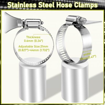 Pool Hose Clamps 1-1/4" (4-Pack) - Heavy Duty Metal Clamps for Above Ground Pools & Filter Pumps (21-44mm) - Image 2