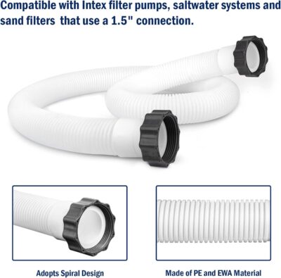 Pool Pump Hose for Coleman Intex - 1.5 inch Above Ground Pool Hose for Filter Pumps & Saltwater Systems 59" Long, 29060E Pool Hose (2 Pack) - Image 2