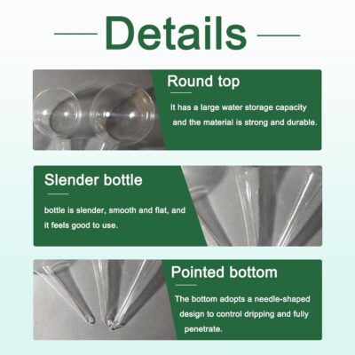 8 Pcs Clear Plant Watering Globes,Plastic Self-Watering Bulbs,Automatic Watering Globes,Garden Water Device for Plant Indoor Outdoor - Image 3