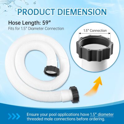 Intex/Coleman Pool Hose 2-Pack - 1.5" x 59" - High GPH Pump/Filter Replacement - Above Ground Pools & Saltwater Systems - Image 2