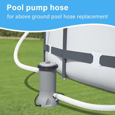 1.25 Inch Pool Hose 59” Long Replacement for Above Ground Pool, Filter Pump Hose with Metal Clamps (2 hoses & 4 clamps) - Image 5