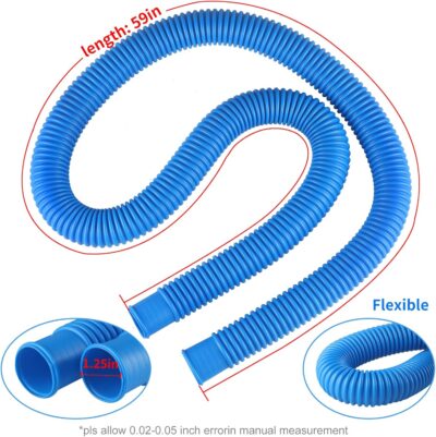 Pool Pump Replacement Hose Fit for Intex Coleman Above Ground Pool, 1.25 Pool Hoses x 59 Inch Compatible with Intex Filter Pump 607, 637, 3 Hoses & 6 Hose Clamps - Image 2