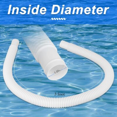 ANTOBLE 1.25'' Pool Hose for Intex, Swimming Pool Pump Replacement Hoses, White Plastic Filter Sucion Hose Pools 3 Foot(36'') Long for Above Ground Pool - Image 3