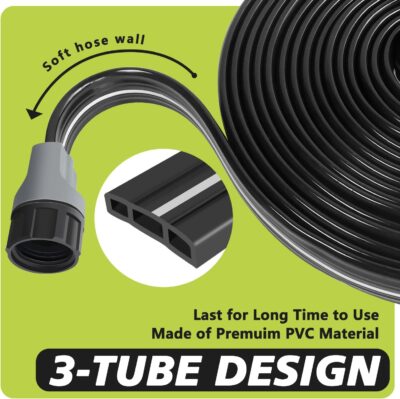 50 FT Soaker Hose 2-Pack - Flat Sprinkler Hose with Staples & Splitters - Drip Irrigation for Garden Lawn Watering - Image 2