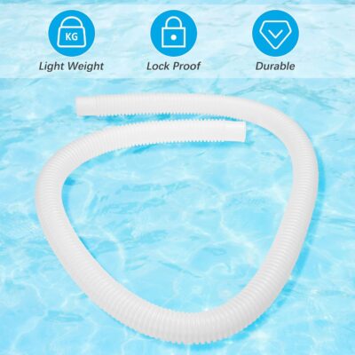 Pool Hoses for Above Ground Pools, 2-pack 1.25" Diameter Accessory 59" Long Pool Pump Replacement Hose for Intex Models 607,637, Includes 4 Metal Clamps - Image 5