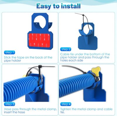 Pool Pump Hoses for Intex Above Ground Pool with Holder, 1.25 x 59 inch Pool Hoses with Pool Pipe Holder Fit for Swimming Pool, Compatible with Intex Filter Pump 603, 637, 3 Hoses & 3 Hanger - Image 4