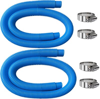 Pool Hoses 1.25" x 59" for Intex Filter Pump 607/603/637 - 2 Pack with Clamps - Above Ground Pool Replacement Hose