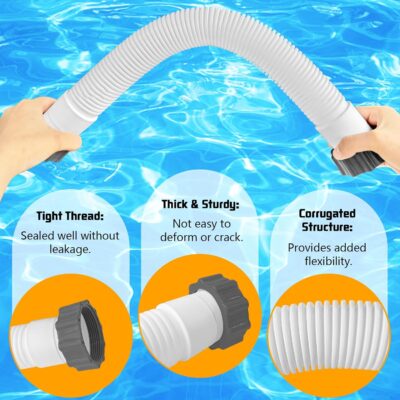 1. 5" Pool Pump Hose - 2 Pack - 40" Replacement Hose for Above Ground Pools - Sand Filter & Saltwater System Compatible - Image 3