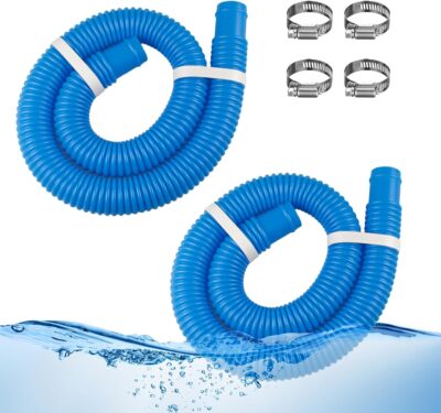 Pool Hoses Replacement 1.25" x 59" for Above Ground Pools - Diameter Pool Pump Hoses for Intexx 607 637 Pump, Pool Filter Hose for 330GPH 530GPH 1000GPH Filter Pumps (Blue 2pcs)