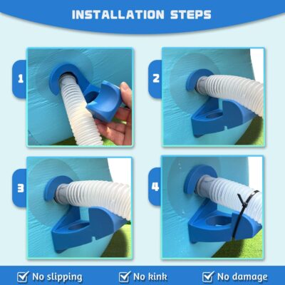 2Pcs Swimming Pool Pipe Holders, Pool Accessories, Pool Hoses for Above Ground Pools, Designed to Fit On Intex Pools - Prevent Pipe Sagging, Improve Pool Hoses Lifespan - Image 5