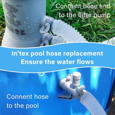 1.25 Inch Pool Hose 59” Long Replacement for Above Ground Pool, Filter Pump Hose with Metal Clamps (2 hoses & 4 clamps) - Image 4