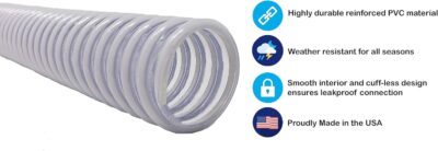 Sealproof 1.25" Pool Hose 12 FT - USA Made, Cuttable, with Clamps - for Intex & Above Ground Pools - Image 2