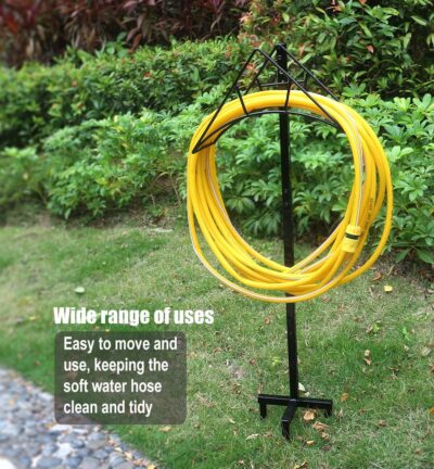 Garden Hose Holder - Free Standing Metal Water Hose Stand Heavy Duty Flexible Pipe Storage Hanger Organizer for Lawn & Yard - Image 4