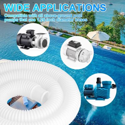 1.25" x 59" Pool Hose 2-Pack - Above Ground Swimming Pool Pump Filter Vacuum Hose Replacement for Intex 330/530/1000 GPH Pumps - Image 4