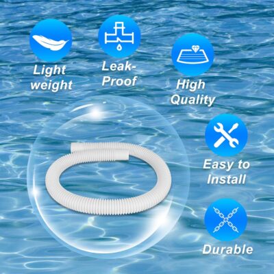 ANTOBLE 1.25'' Pool Hose for Intex, Swimming Pool Pump Replacement Hoses, White Plastic Filter Sucion Hose Pools 3 Foot(36'') Long for Above Ground Pool - Image 2