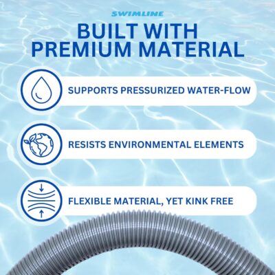 SWIMLINE HYDROTOOLS Pool Pump Filter Connection Hose W/ Cuff | 1.5 Inch X 6 Foot | Heavy-Duty Flexible, Durable & Leakproof | Chemical & UV Resistant | For Above Ground Pools Skimmer Filters & Pumps - Image 5