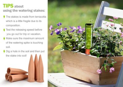 B SEPOR Ceramic Plant Waterer Set of 6 Pack Terracotta Self Watering Spikes,Wine Bottle Plant Watering Devices for Vacation (6Pack) - Image 5