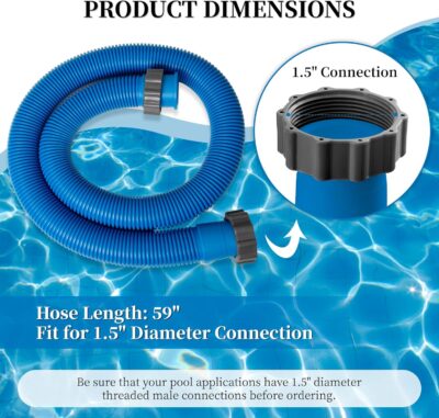 1. 5" Pool Pump Hose 59" - Replacement for Intex & Above Ground Pools - 1500+ GPH Filters - Image 2