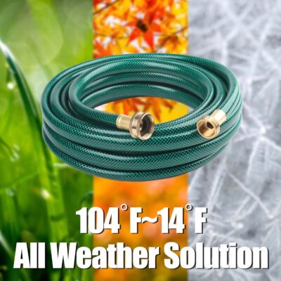 ½" Outdoor PVC Garden Hose for Lawns, Water Hose, Boat Hose, Flexible Durable and Leakproof, Solid Brass GHT Connector (25, Green) - Image 3