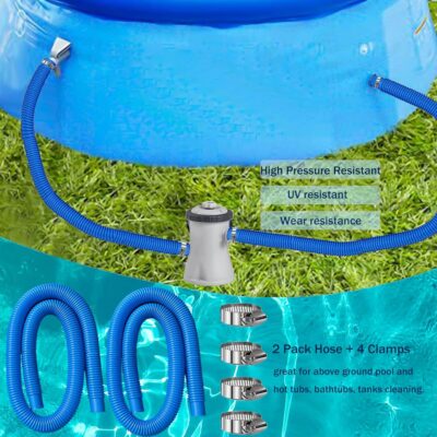 Pool Hoses 1.25" x 59" for Intex Filter Pump 607/603/637 - 2 Pack with Clamps - Above Ground Pool Replacement Hose - Image 4