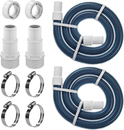 1. 5" x 6ft Pool Filter Pump Hose Kit - Above Ground Pools, Skimmer & Vacuum - with Adapters