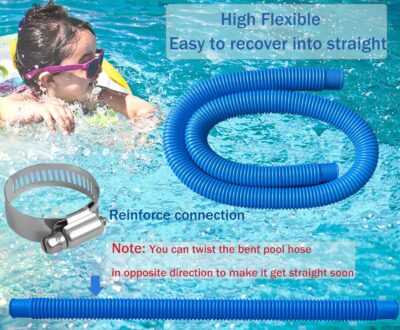 Pool Hoses Pool Pump Replacement Hose, 1.25 x 59 inch Above Ground Pool Hoses Tubes Compatible with Intex Filter Pump 607, 603, 637, 2 Pack Hose 4 Clamps - Image 5