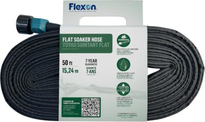 Flexon 50 ft Flat Soaker Hose - Garden Watering, Space Saving