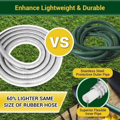 50 FT Garden Hose with Swivel Handle - Heavy Duty Water Hose Leakproof - Image 3