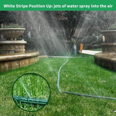 Watoo 100 FT Flat Soaker Hose - Heavy Duty Lawn Sprinkler - No Kink Garden Watering Hose with Stakes - Image 2