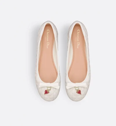 Dioramour Dior Ballet Flat White Quilted Cannage Calfskin - Image 3