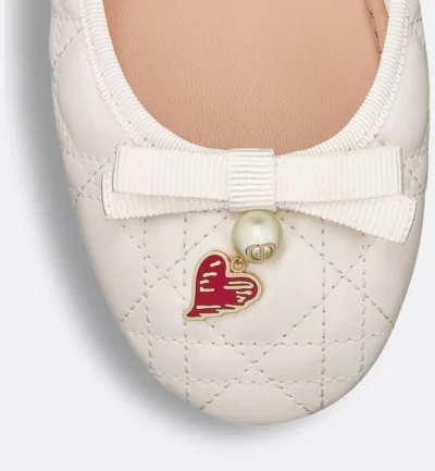 Dioramour Dior Ballet Flat White Quilted Cannage Calfskin - Image 4