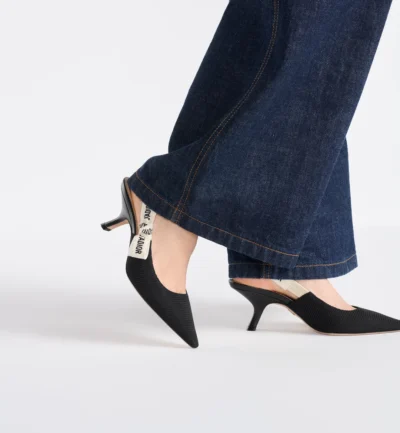 J'Adior Slingback Pump Black Technical Fabric - Image 3