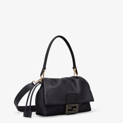 Mamma Baguette Medium Black Nappa Leather Bag - Image 5