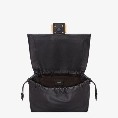 Mamma Baguette Medium Black Nappa Leather Bag - Image 7