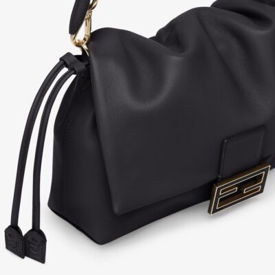 Mamma Baguette Medium Black Nappa Leather Bag - Image 8