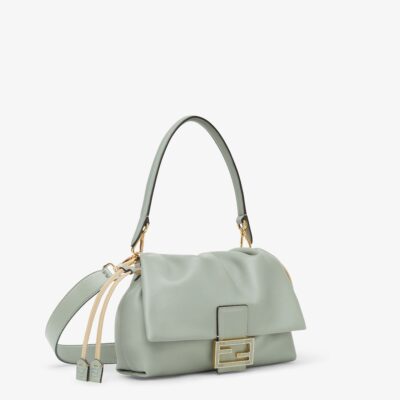 Mamma Baguette Medium Matcha Green Nnappa Leather Bag - Image 5