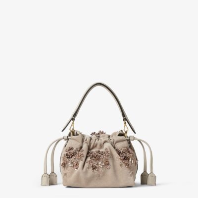 Mamma Baguette Small Beige Suede Embroidered Mini Bag - Image 5