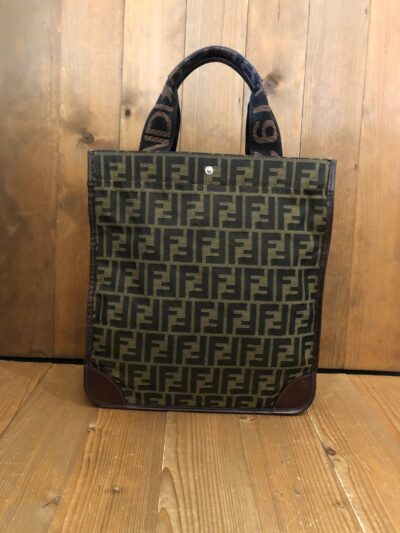 Authentic Vintage FENDI Brown Zucca Jacquard Foldable Tote Bag - Image 2