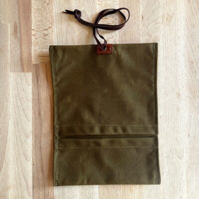 Oilskin Waxed Canvas Roll Up Pouch for a Bushcraft Fire Kit, Pipe & Tobacco or Compass. - Image 4