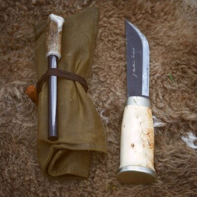 Bushcraft Fire Kit & Pipe Roll - Waxed Canvas Oilskin Pouch - Survival Gear Organizer - Image 3