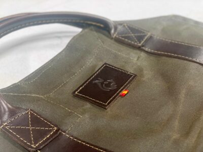 Oilskin and Leather LOG CARRIER - A Heavy Duty Waxed Canvas Carrier for Firewood - perfect for Bushcraft and Outdoor gifts - Made in Spain - Image 4