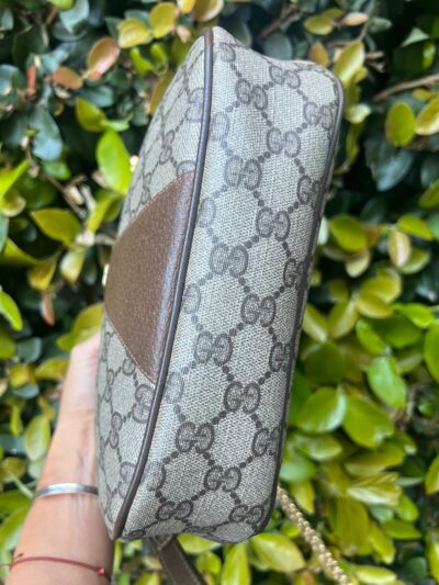 Gucci Certified Authentic Clutch Vintage Collectible Sherry Line Bag GG Purse Logo Coated Canvas Leather Brown - Made in Italy 89.01.034 - Image 4