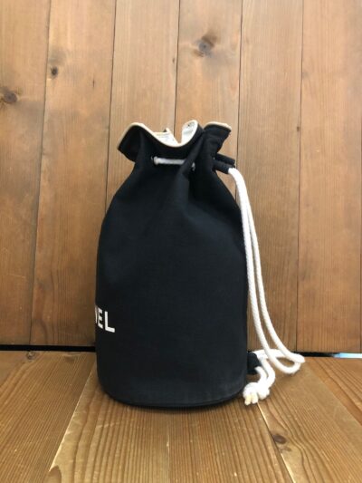 Authentic Vintage CHANEL Cotton Canvas Small Bucket Bag VIP Gift - Image 4