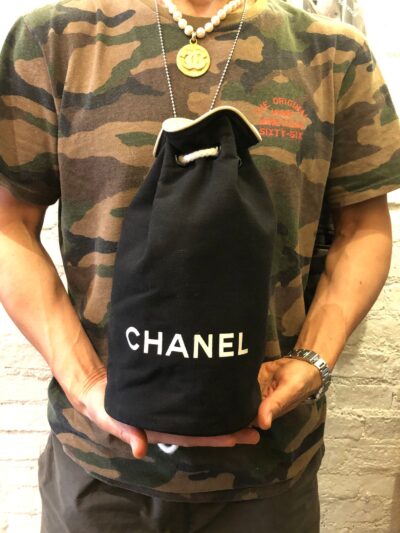 Authentic Vintage CHANEL Cotton Canvas Small Bucket Bag VIP Gift - Image 2