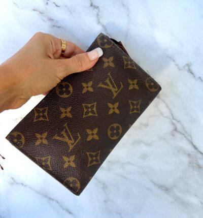 Authentic LOUIS VUITTON Clutch Accessory Pouch Monogram Canvas Brown Vintage Collectible Small Purse LV FL0030 Made in 2000 - Image 2