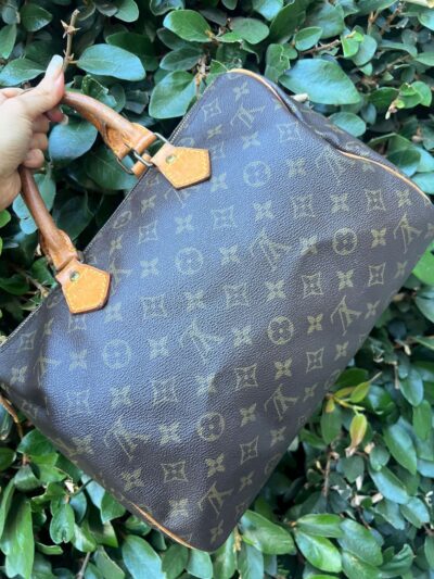 Authentic LOUIS VUITTON Speedy 30 Handbag Monogram Canvas Brown - Vintage LV Bag - Gently Pre 0wned Purse lv - Image 3